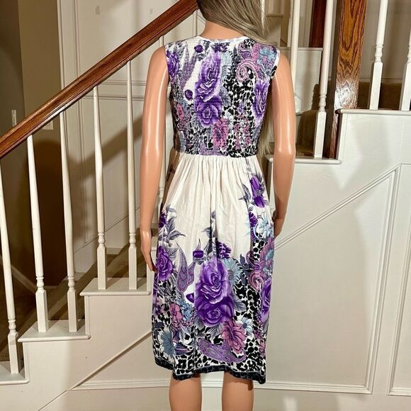 White purple black summer dress - Picture 11 of 12